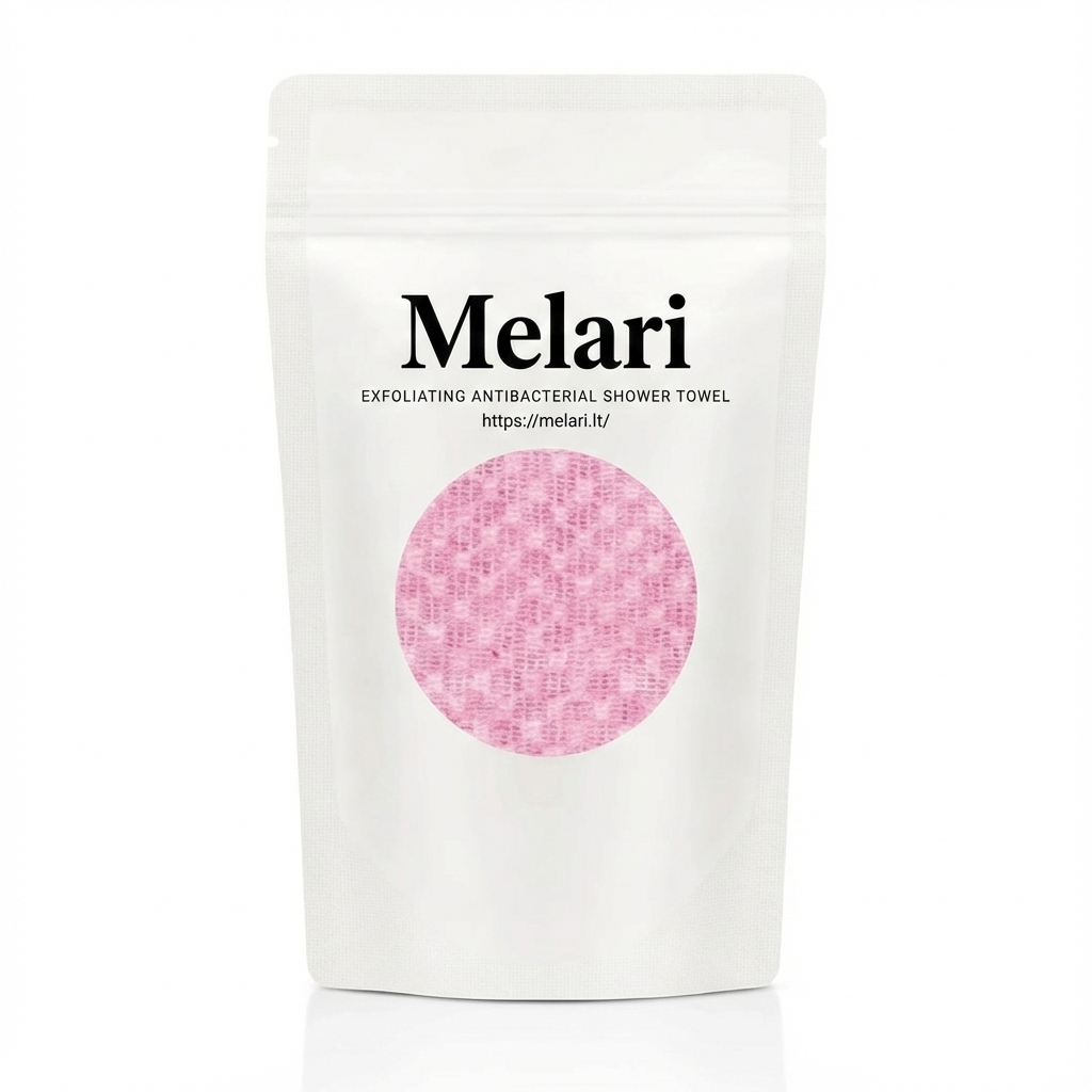 Melari - Šveičiantis antibakterinis dušo rankšluostis