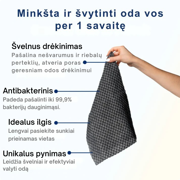 Šveičiantis antibakterinis rankšluostis